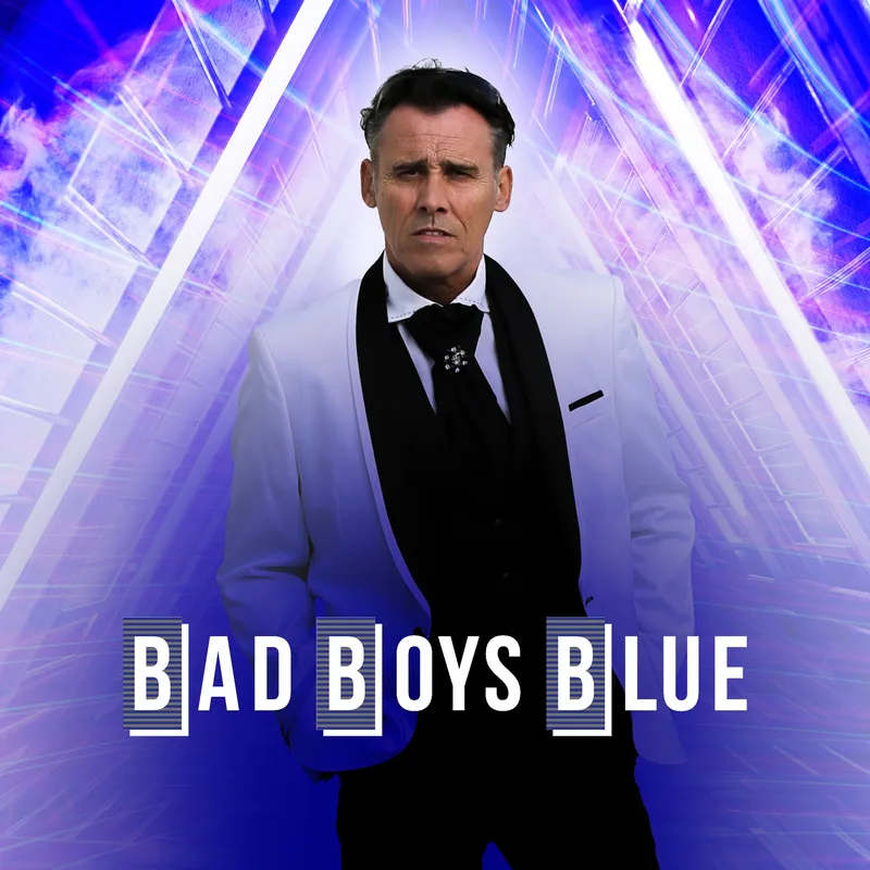 Промо-арт Bad Boys Blue с изображением Джона МакИнерни (официальный сайт, 2025)
