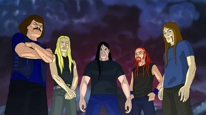 Виртуальный состав Dethklok в стилистике Metalocalypse