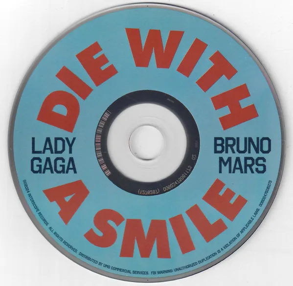 Обложка релиза Die With A Smile: Lady Gaga и Bruno Mars