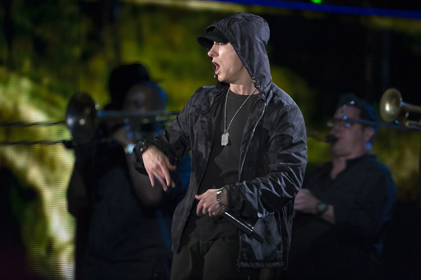 Eminem выступает с живой группой, 2014