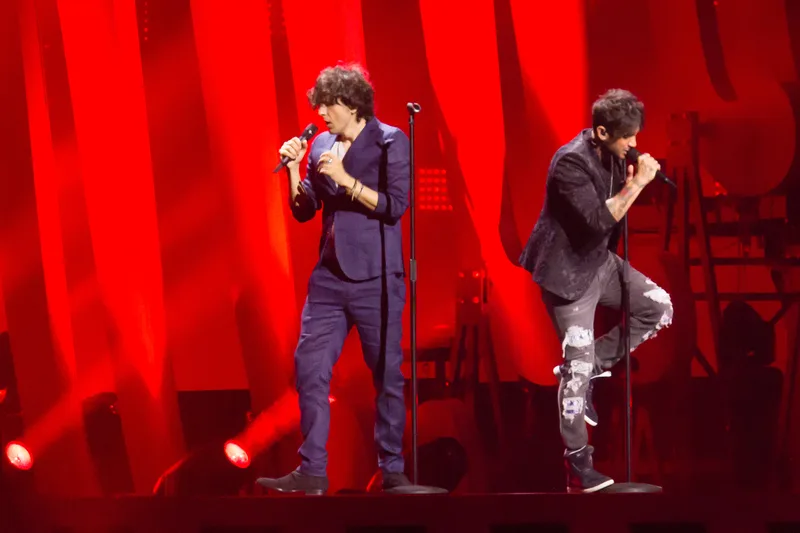 Фабрицио Моро и Ermal Meta на репетиции Евровидения 2018, выступление Non mi avete fatto niente