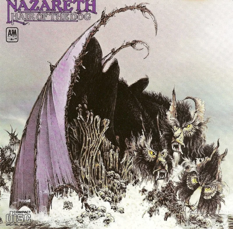 Обложка альбома Hair of the Dog (1975), самый известный релиз Nazareth
