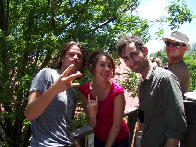 Майли Сайрус на съёмочной площадке фильма Hannah Montana: The Movie