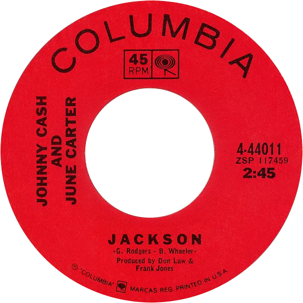 Лейбл американского сингла Jackson (Johnny Cash and June Carter), 1967