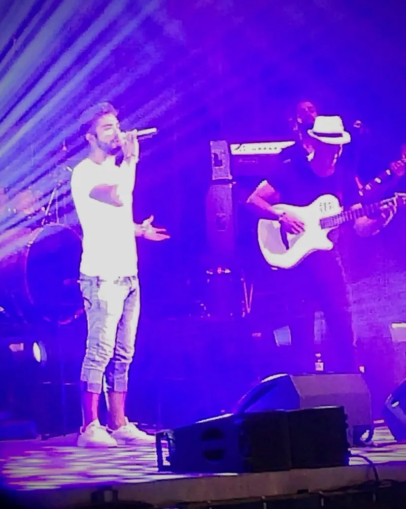 Kendji Girac на сцене в Монтобане, 2015 (концертный кадр)