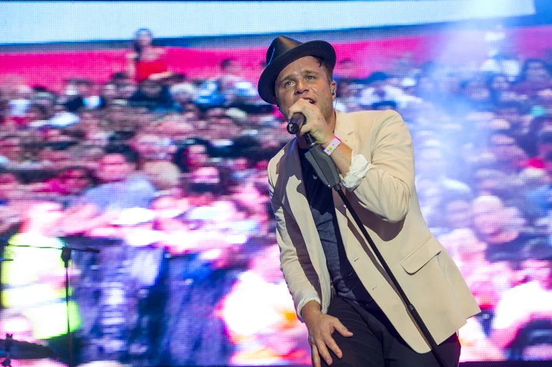 Olly Murs выступает на Gibraltar Music Festival в 2013 году