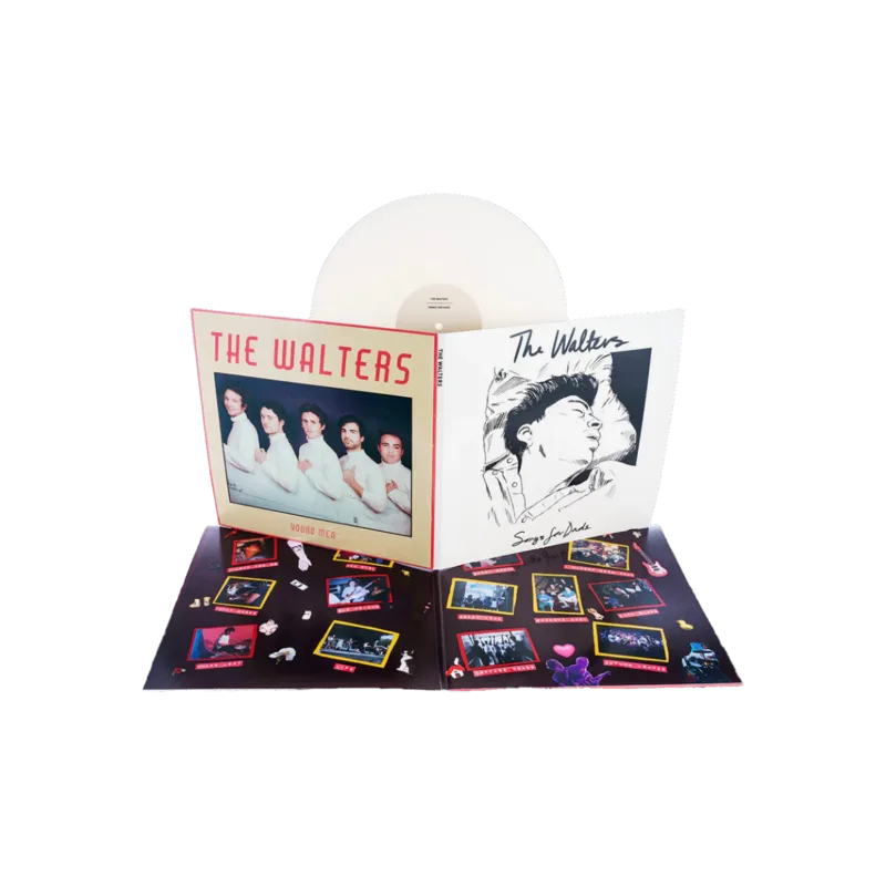 Винил Songs for Dads + Young Men: разворот и пластинка, мерч группы