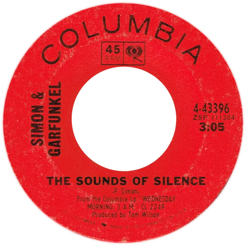 Лейбл сингла The Sounds of Silence на Columbia, 1965