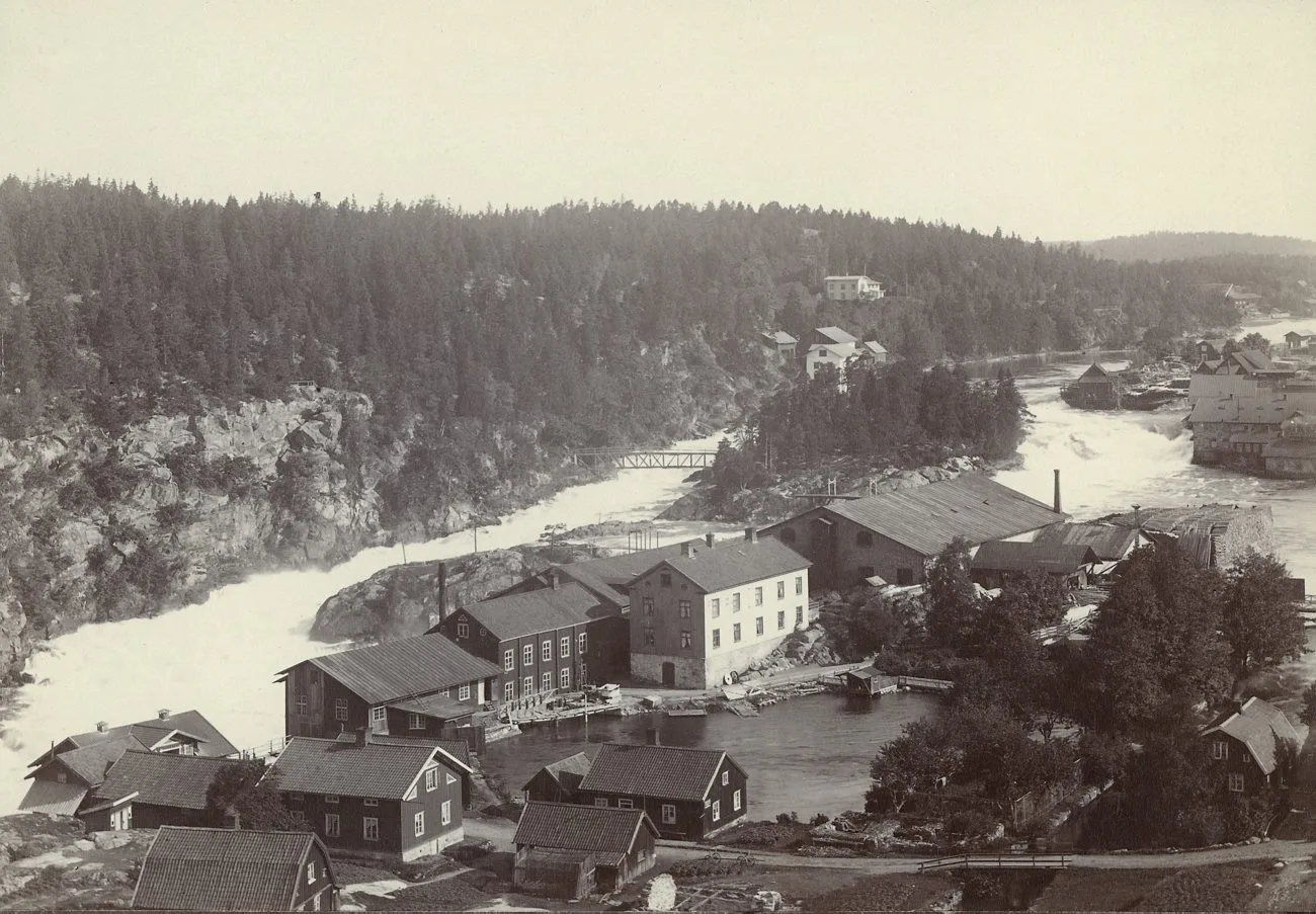 Тролльхеттан, вид на водопады, около 1900 года